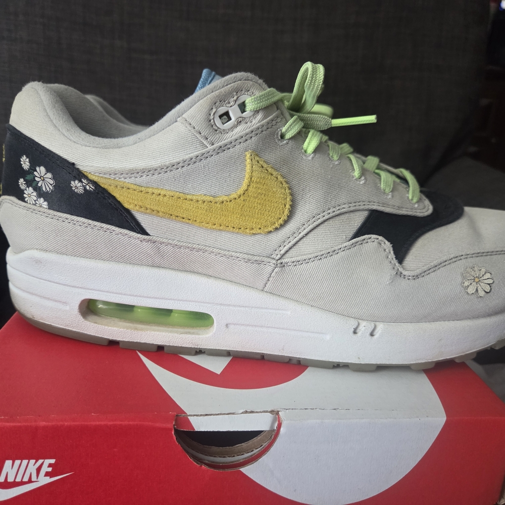 Nike Air Max 1 Sneakers with Yellow and Green Accents